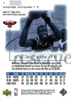Back of Dikembe Mutombo