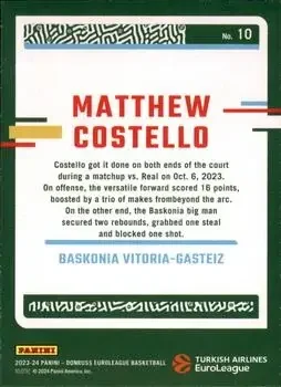 Back of Matthew Costello