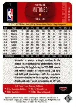 Back of Dikembe Mutombo