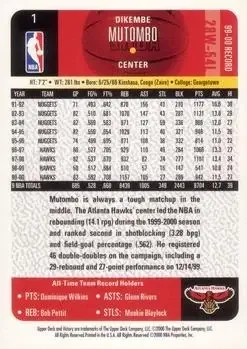 Back of Dikembe Mutombo