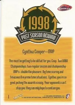 Back of Cynthia Cooper