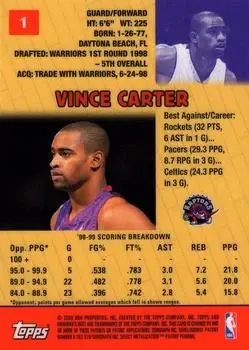 Back of Vince Carter