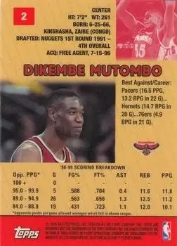 Back of Dikembe Mutombo