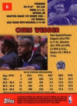 Back of Chris Webber