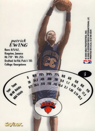 Reverso de Patrick Ewing