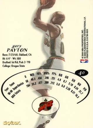 Gary Payton Rückseite