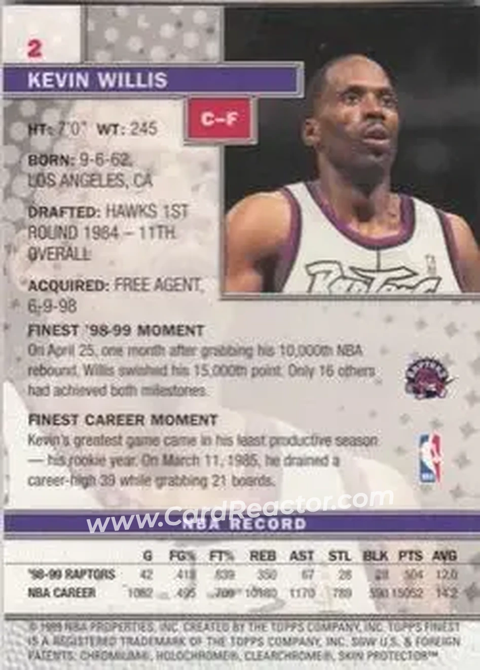 Back of Kevin Willis