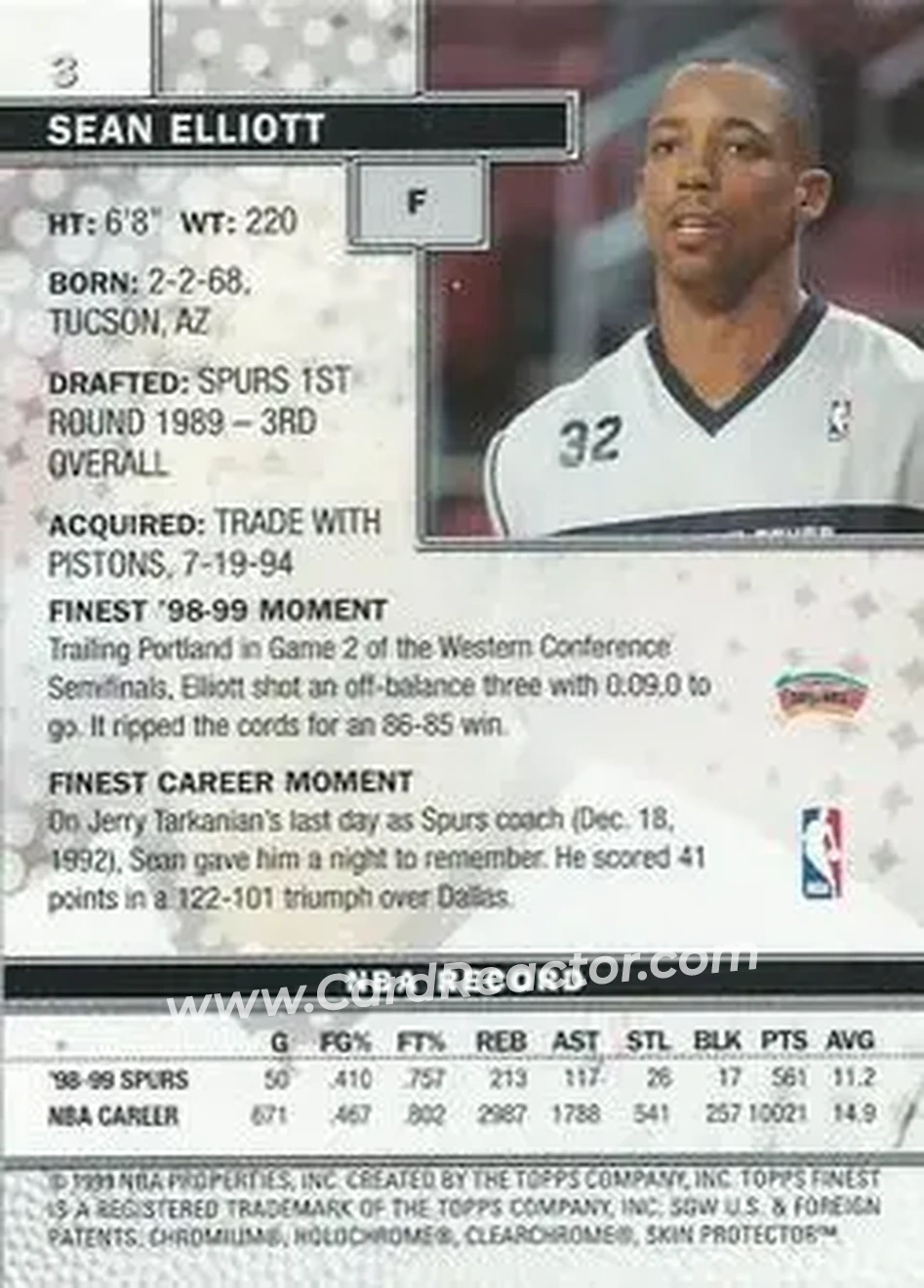 Back of Sean Elliott
