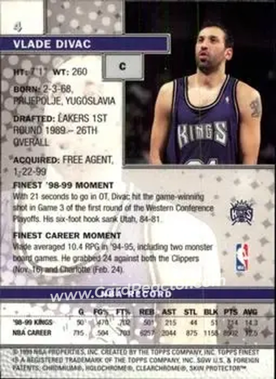 Back of Vlade Divac