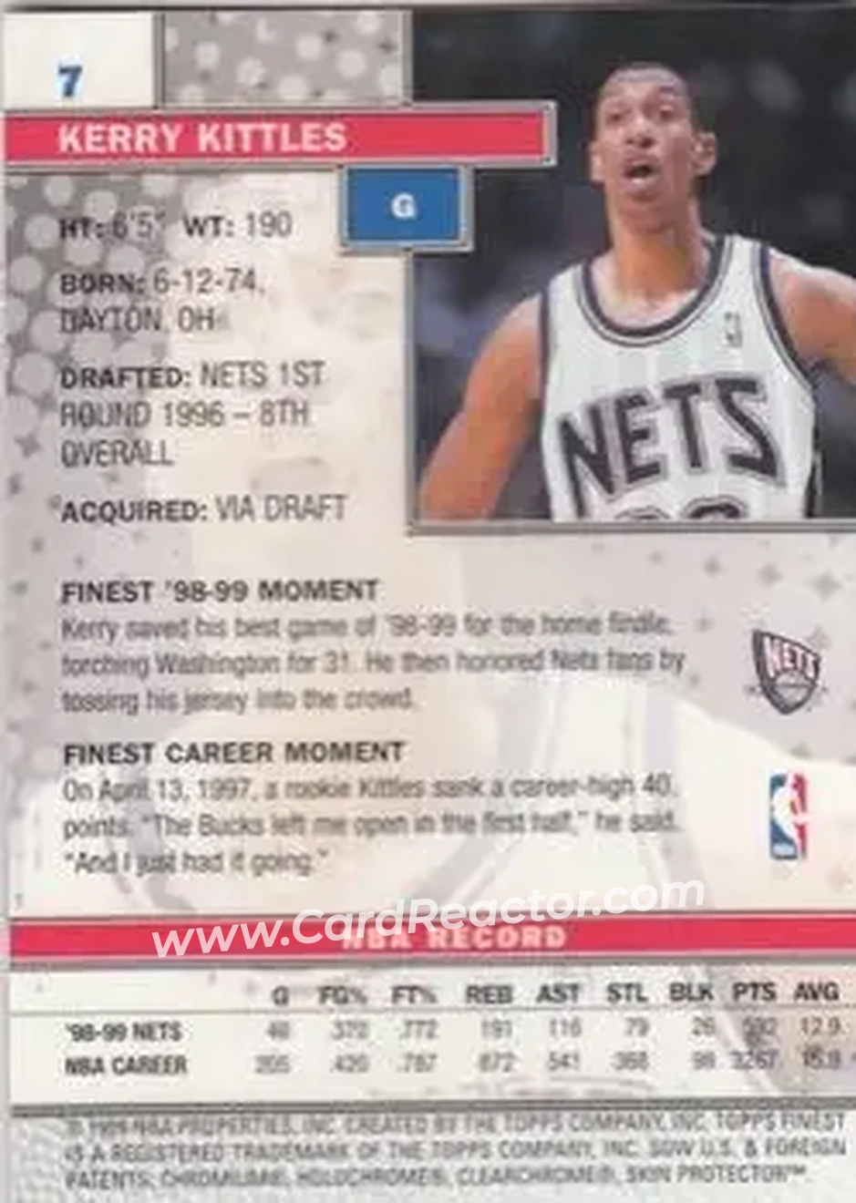 Back of Kerry Kittles