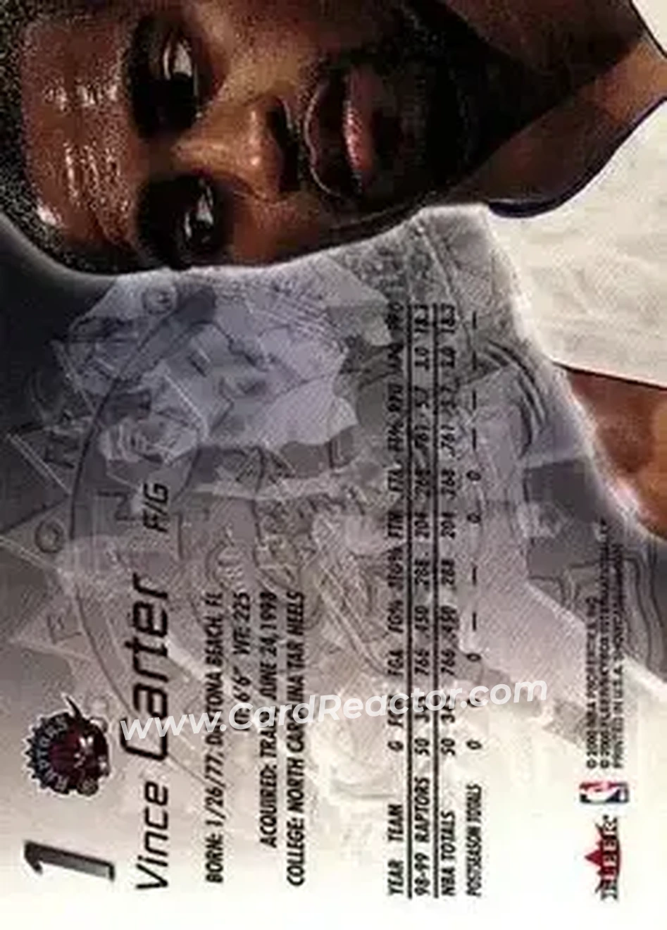Back of Vince Carter