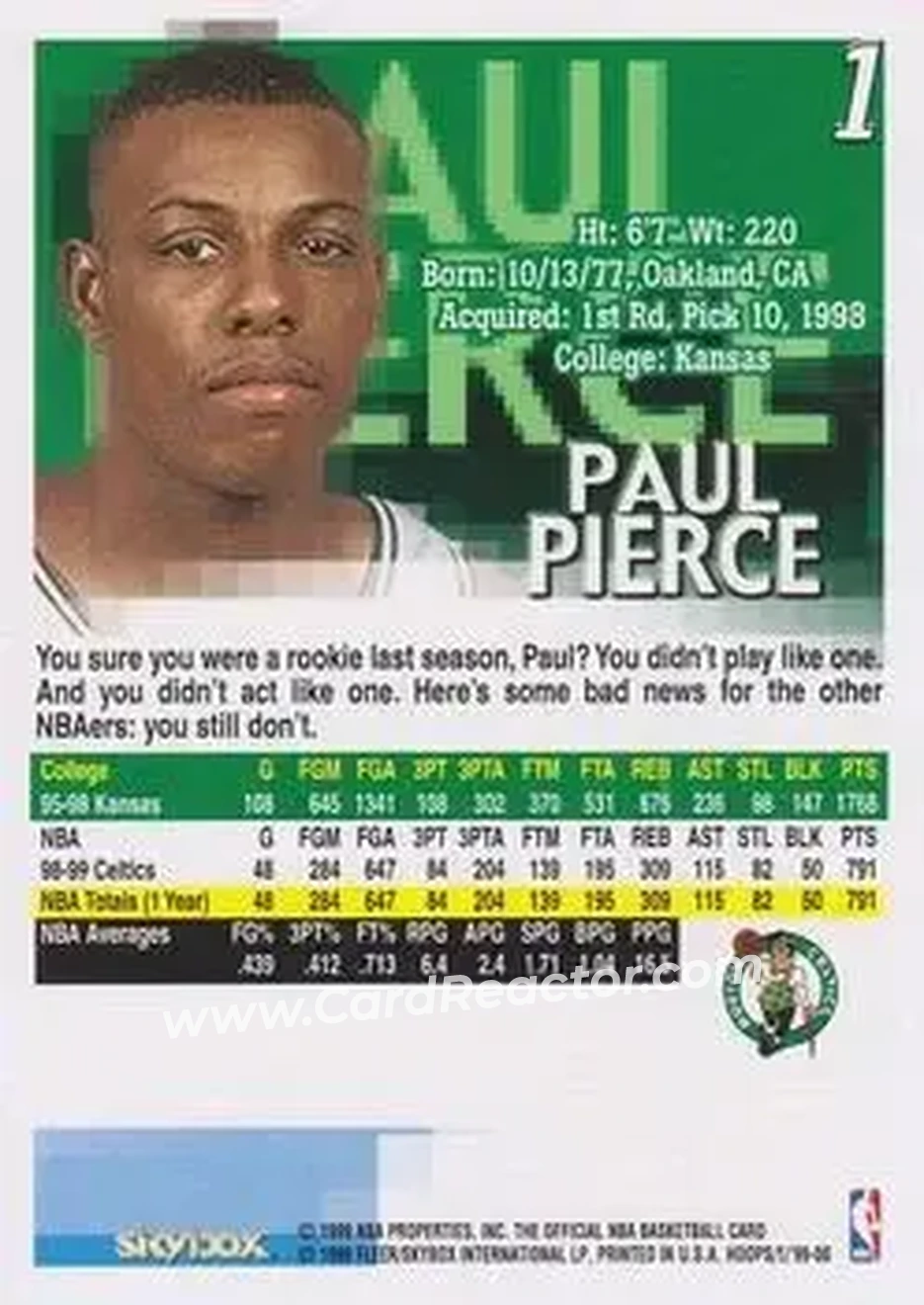 Back of Paul Pierce