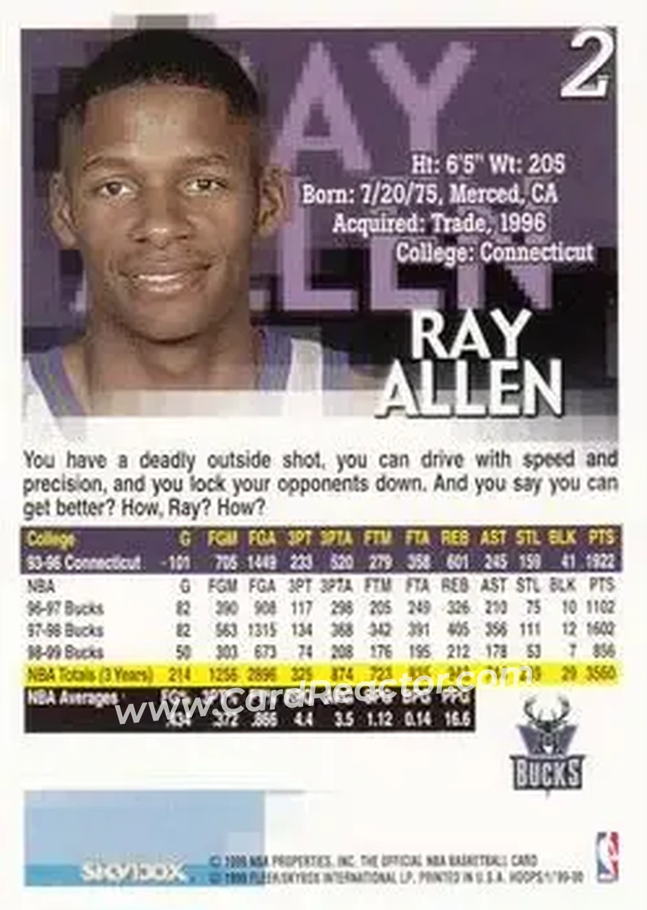 Back of Ray Allen
