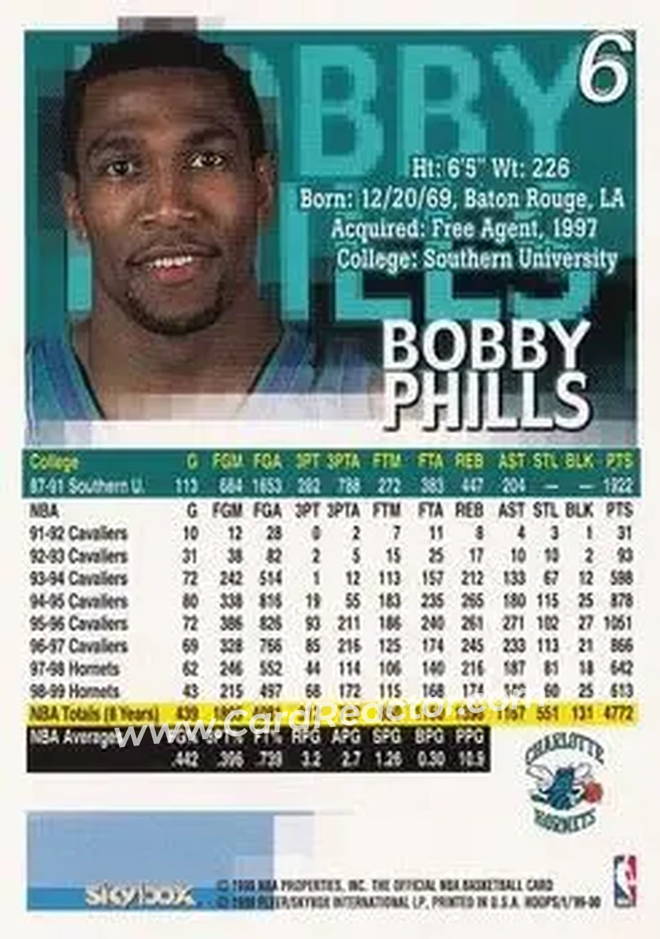 Back of Bobby Phills