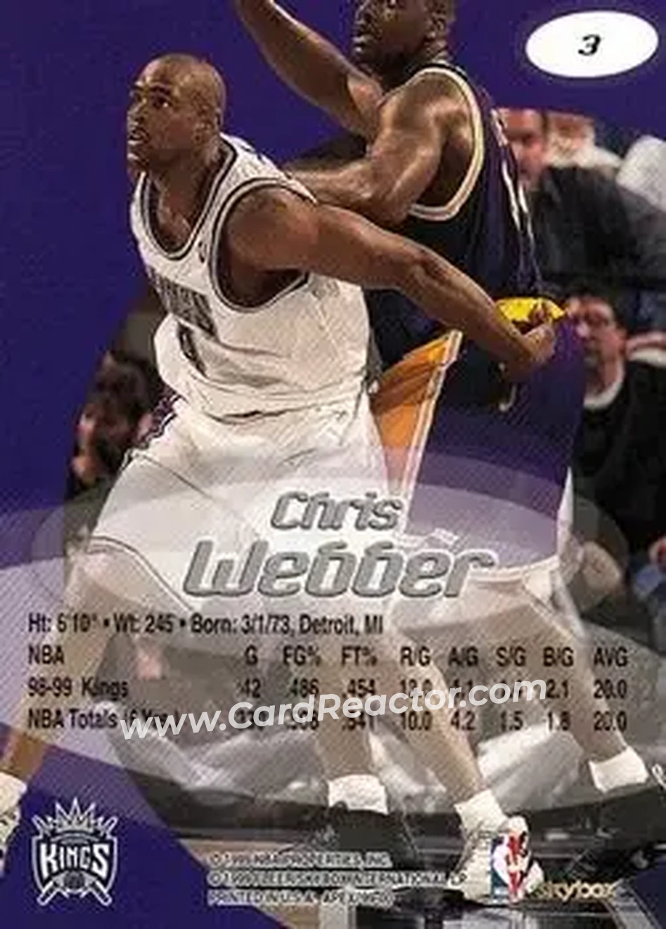Back of Chris Webber