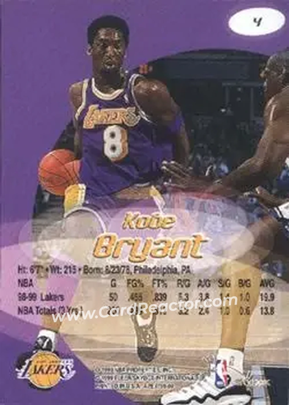 Back of Kobe Bryant