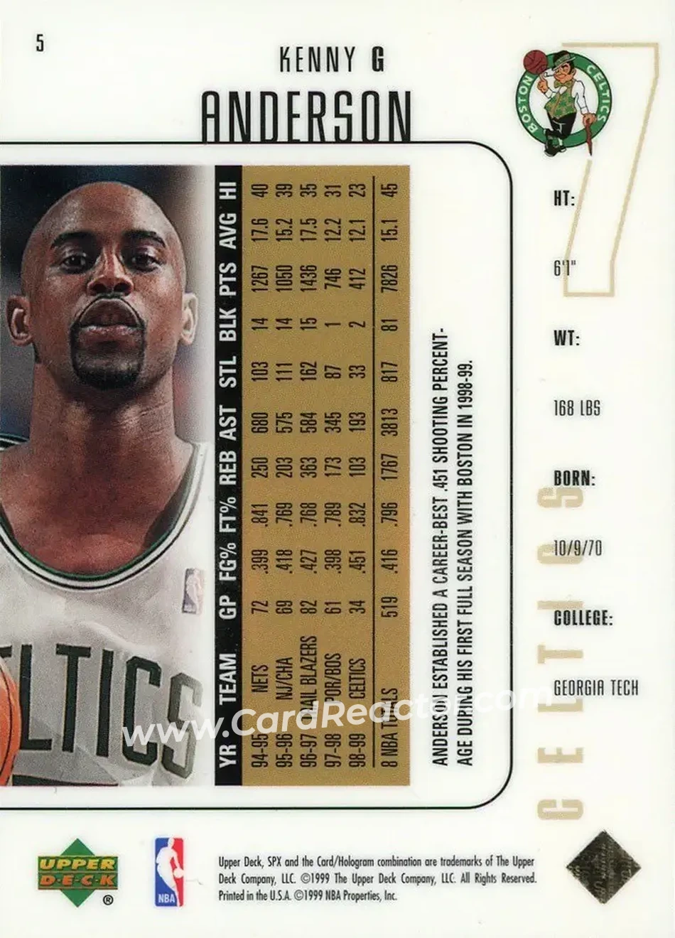 Back of Kenny Anderson