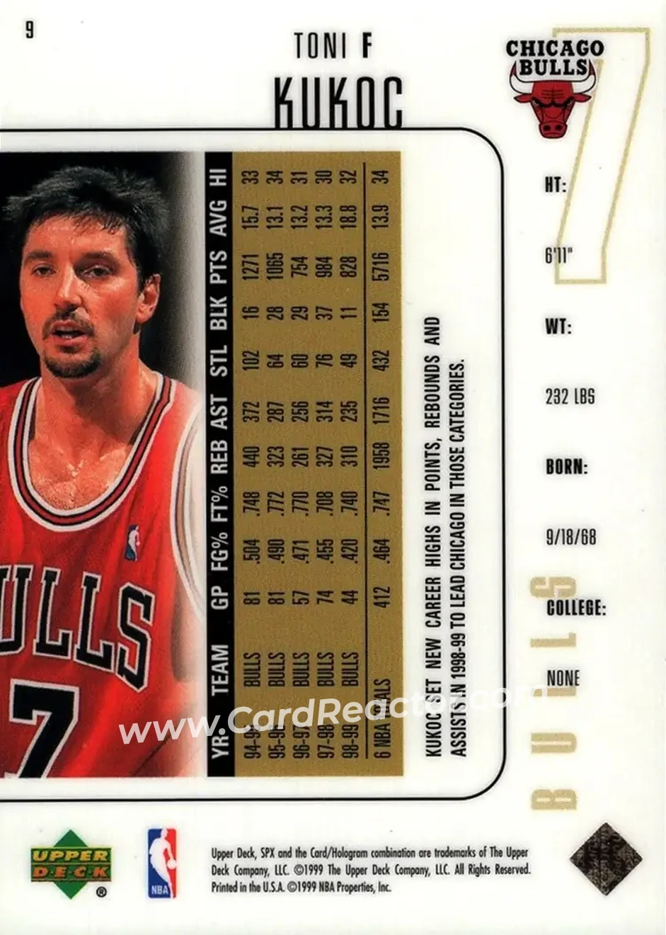 Back of Toni Kukoc
