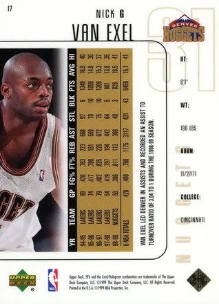 Nick Van Exel 뒷면