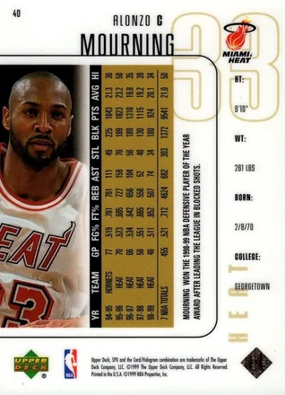 Alonzo Mourning back