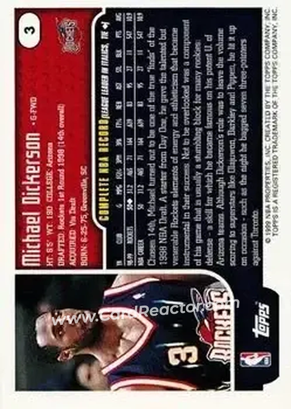 Back of Michael Dickerson