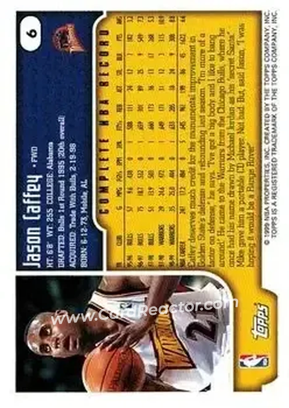 Back of Jason Caffey