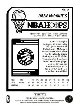 Back of Jalen McDaniels