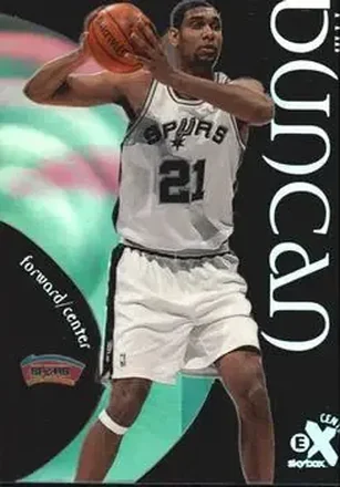 1998-99 SkyBox E-X Century #7 - Tim Duncan - San Antonio Spurs 1998-99 SkyBox E-X Century #7 - Tim Duncan - San Antonio Spurs