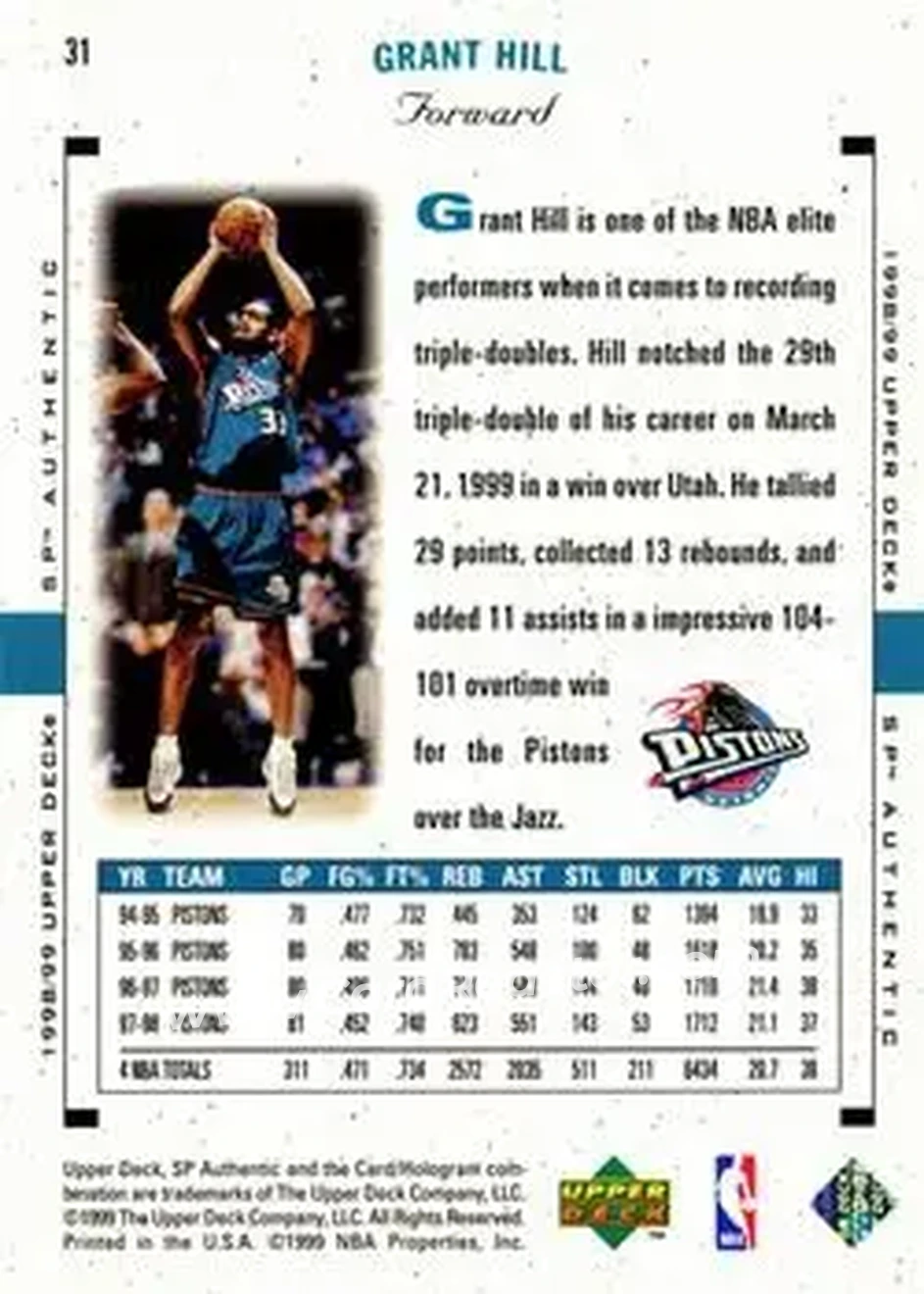 Back of Grant Hill