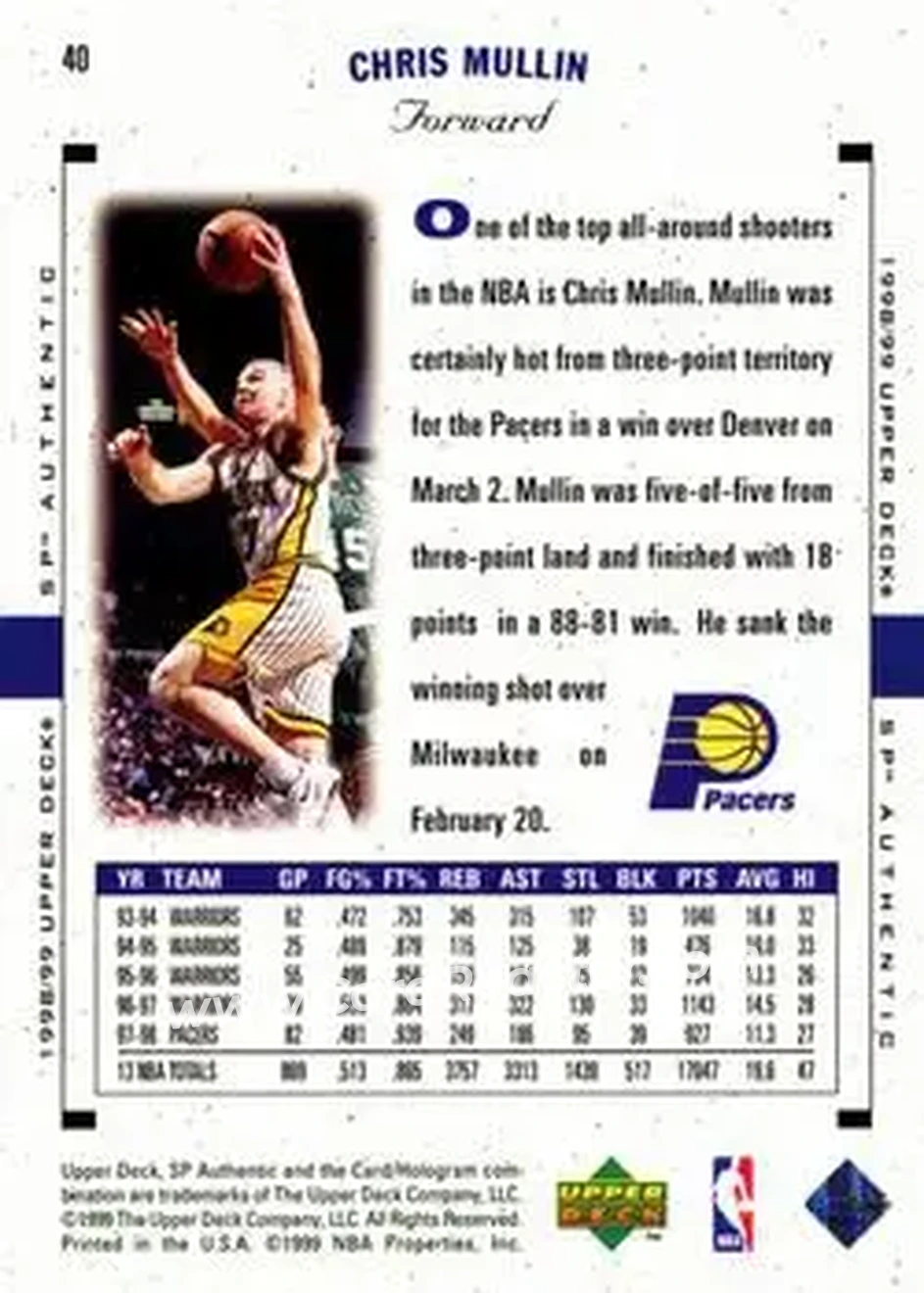 Back of Chris Mullin