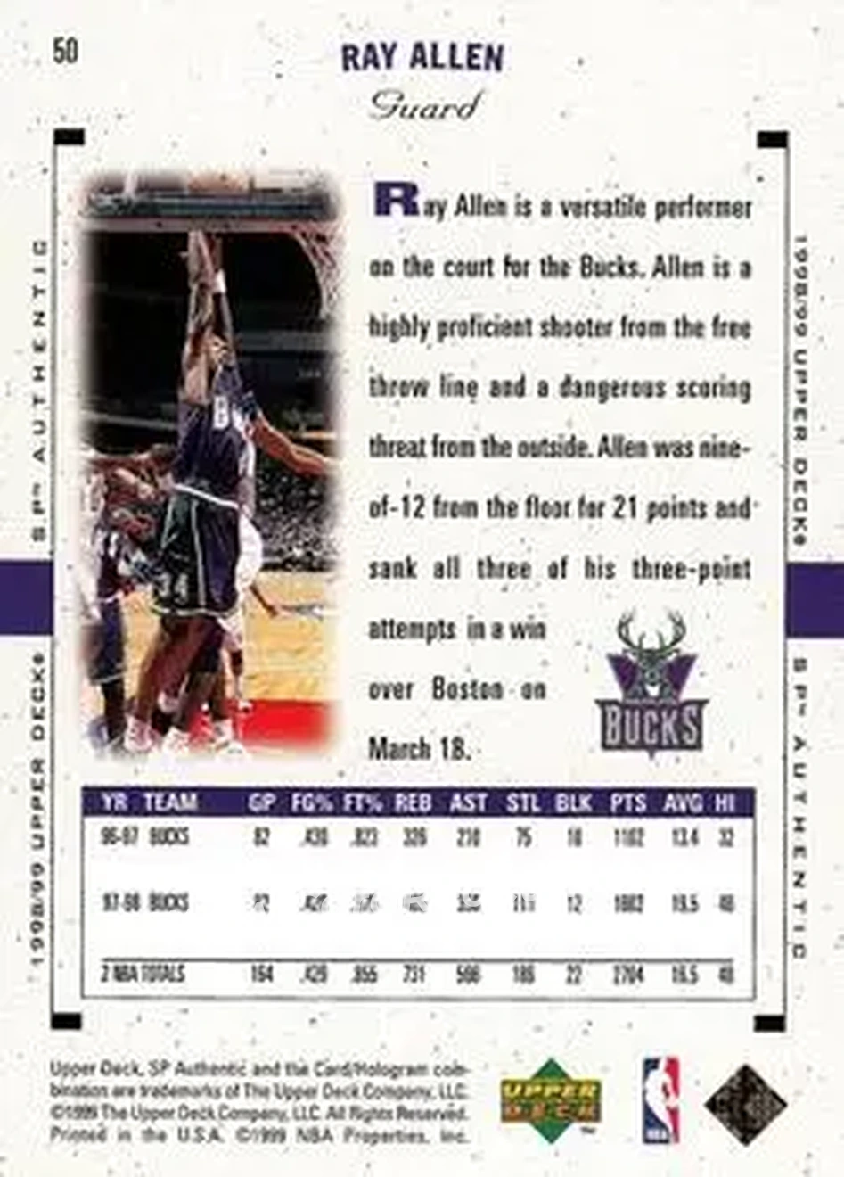 Back of Ray Allen