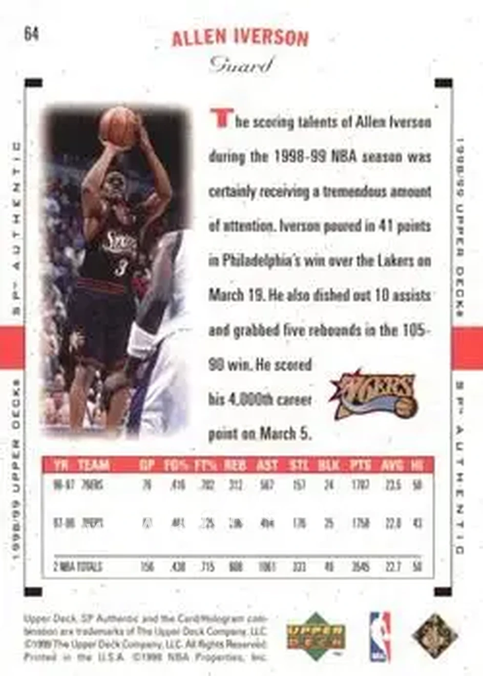 Back of Allen Iverson