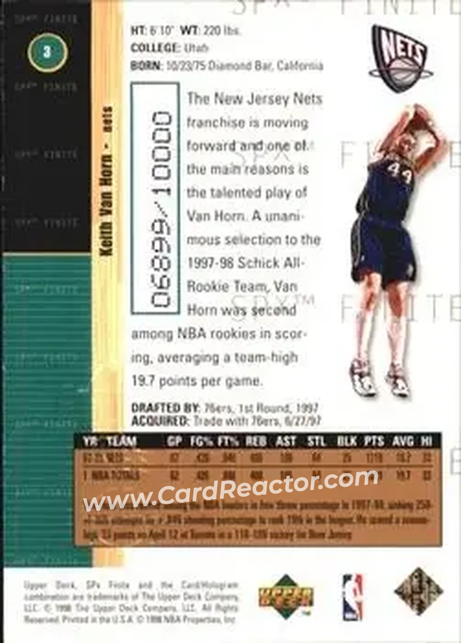 Back of Keith Van Horn