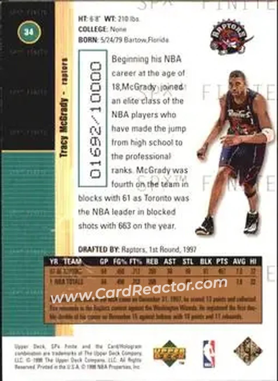 Back of Tracy McGrady