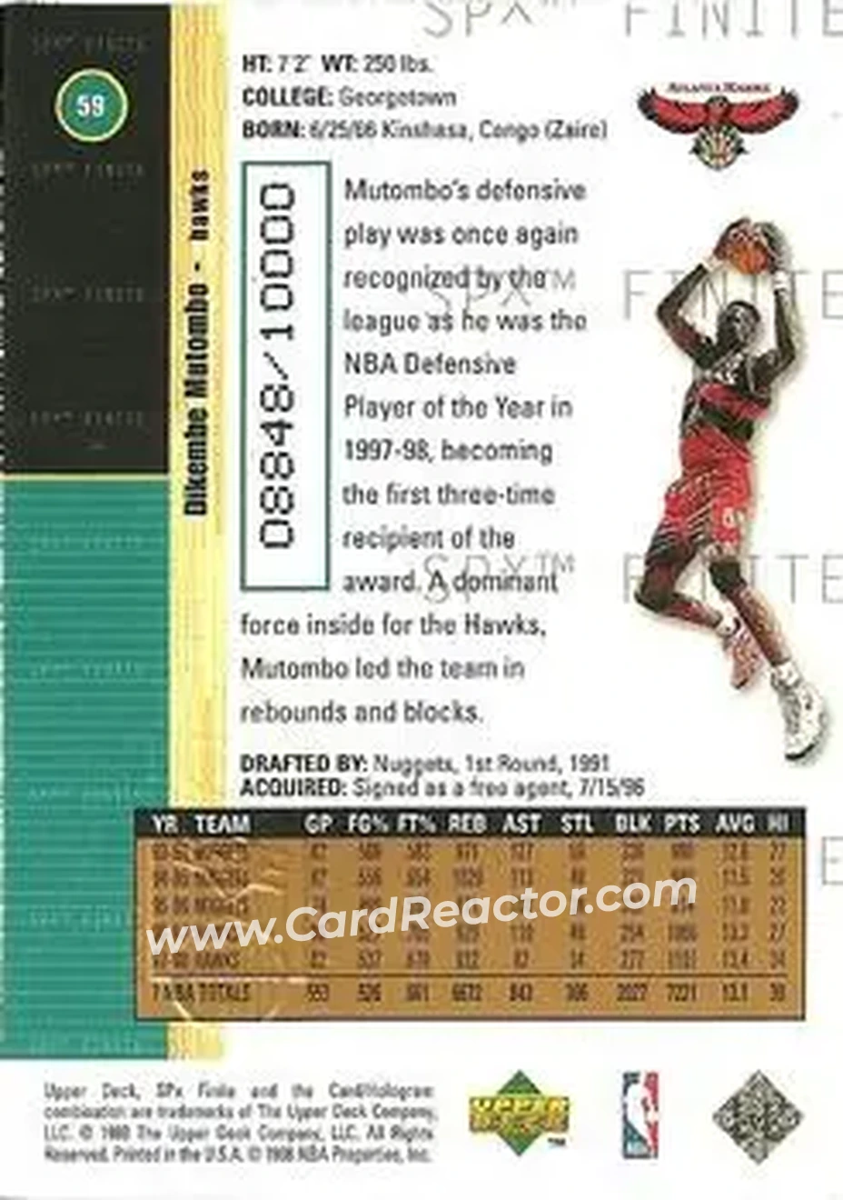 Back of Dikembe Mutombo