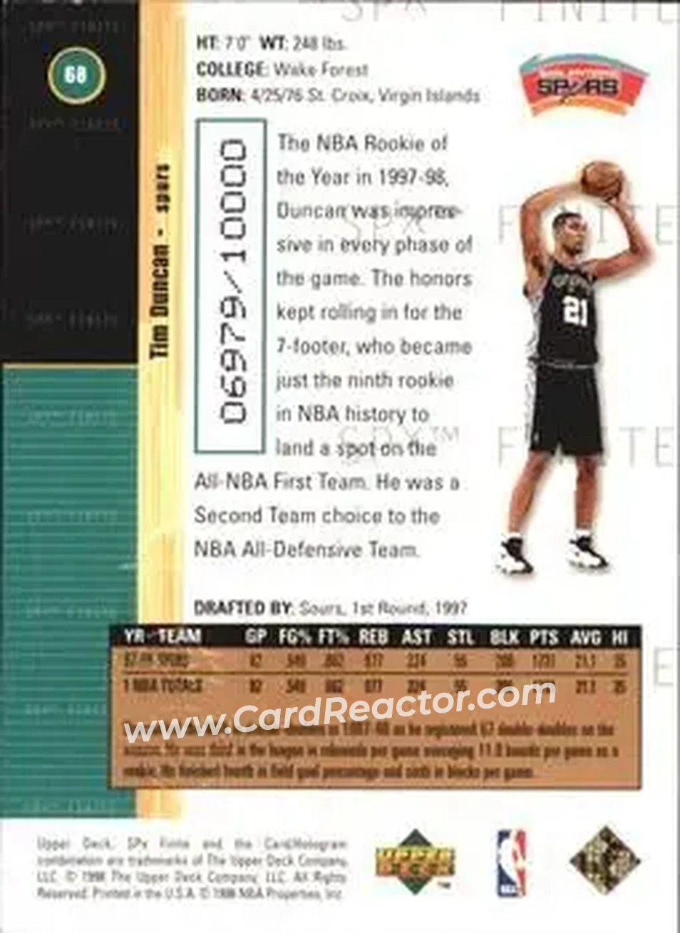 Back of Tim Duncan