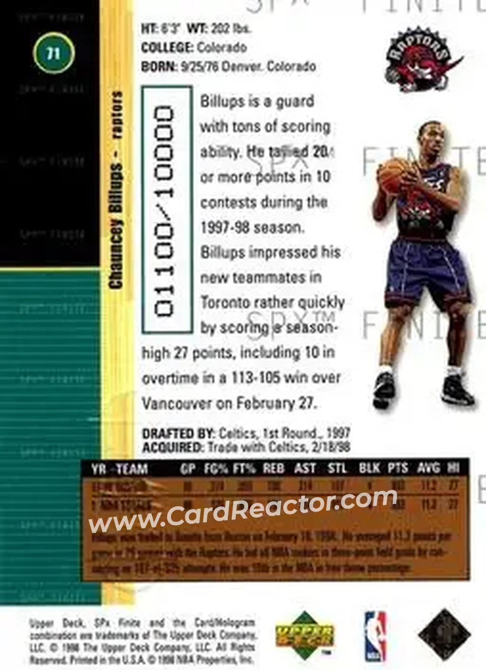 Back of Chauncey Billups