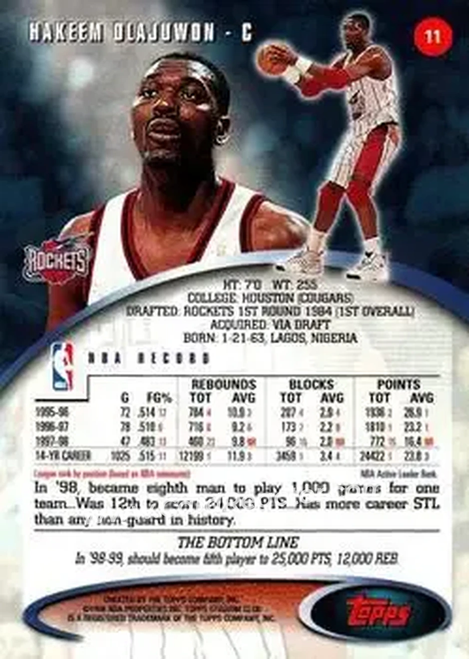 Back of Hakeem Olajuwon