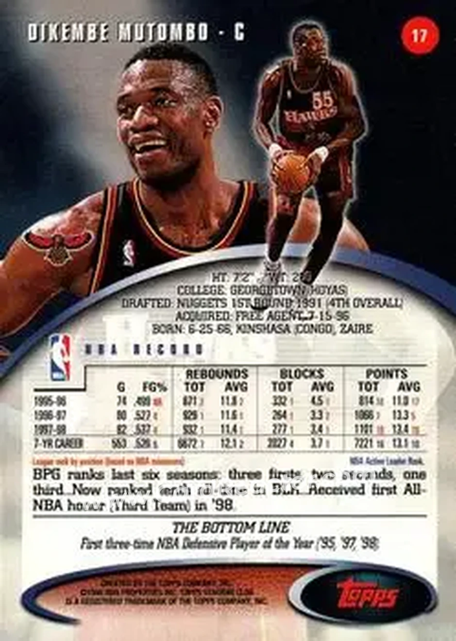 Back of Dikembe Mutombo