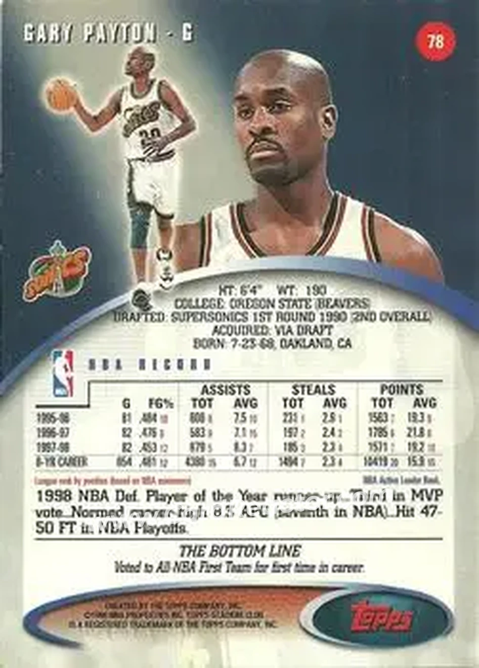Back of Gary Payton