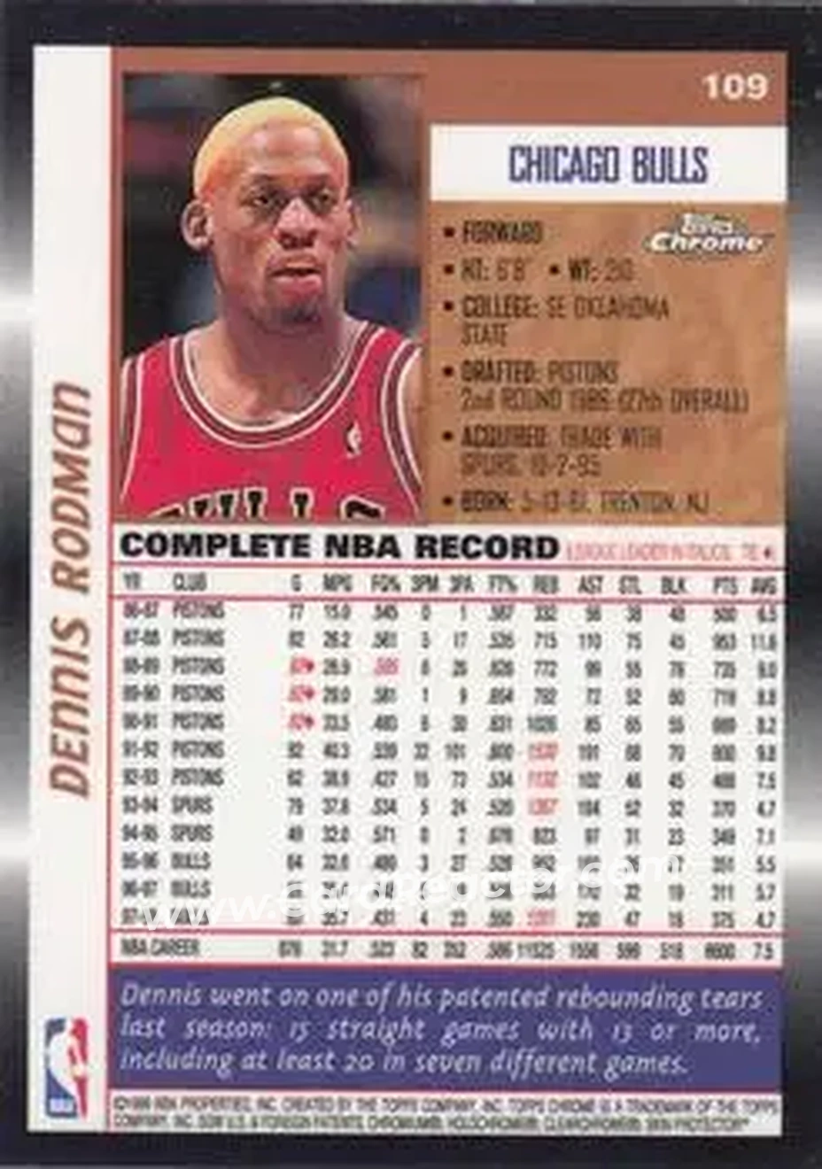 Back of Dennis Rodman