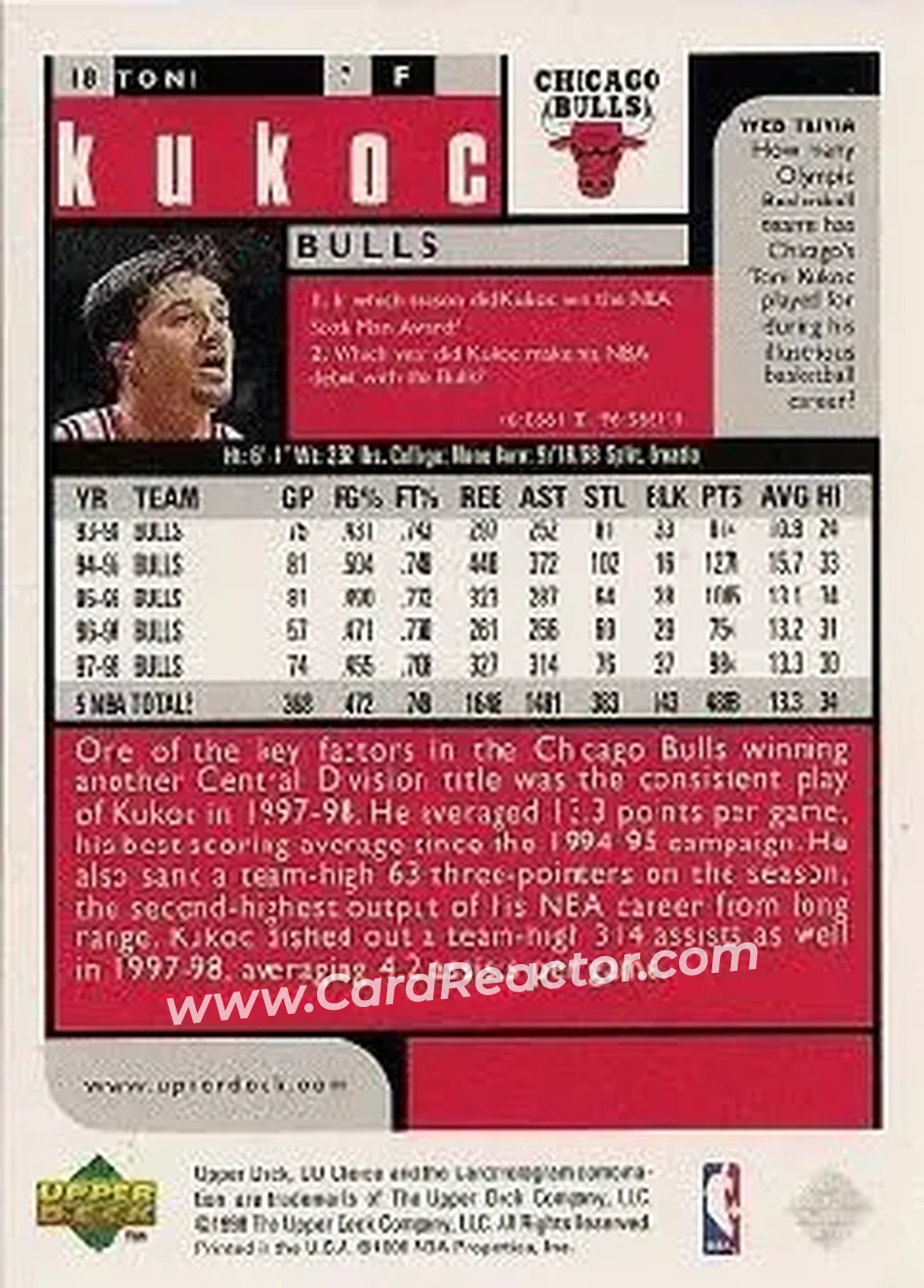 Back of Toni Kukoc