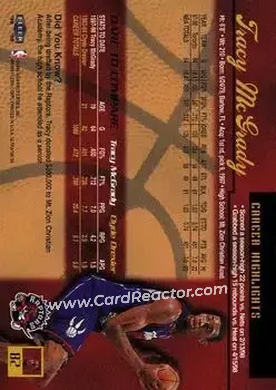 Back of Tracy McGrady