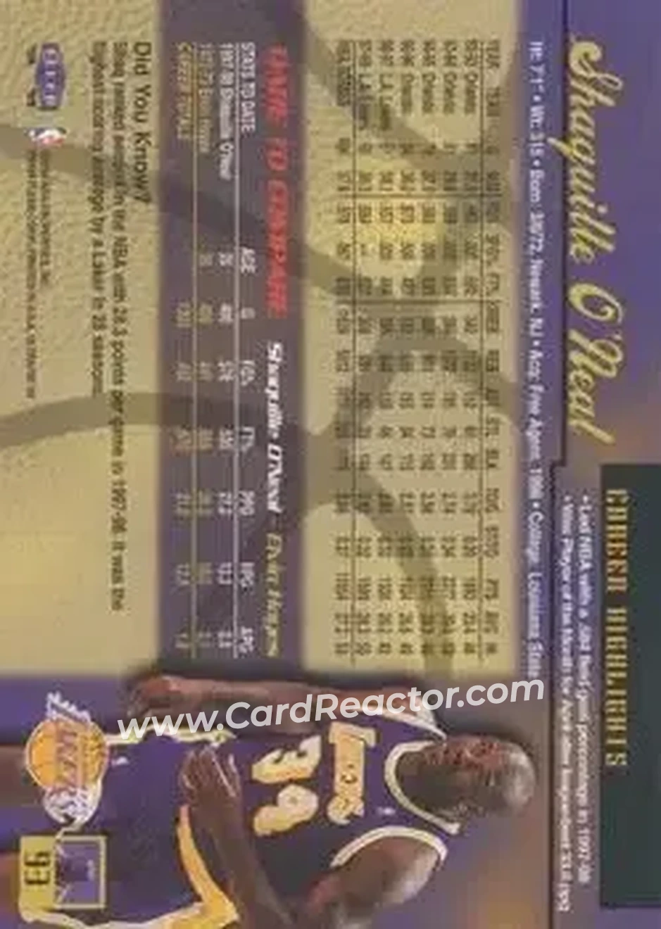 Back of Shaquille O'Neal