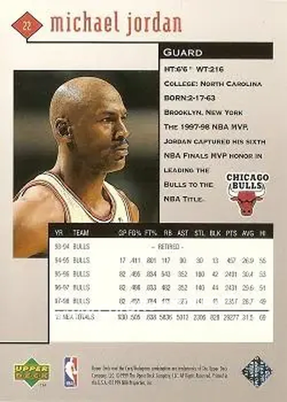 1998-99 Upper Deck Black Diamond #22 - Michael Jordan - Chicago Bulls