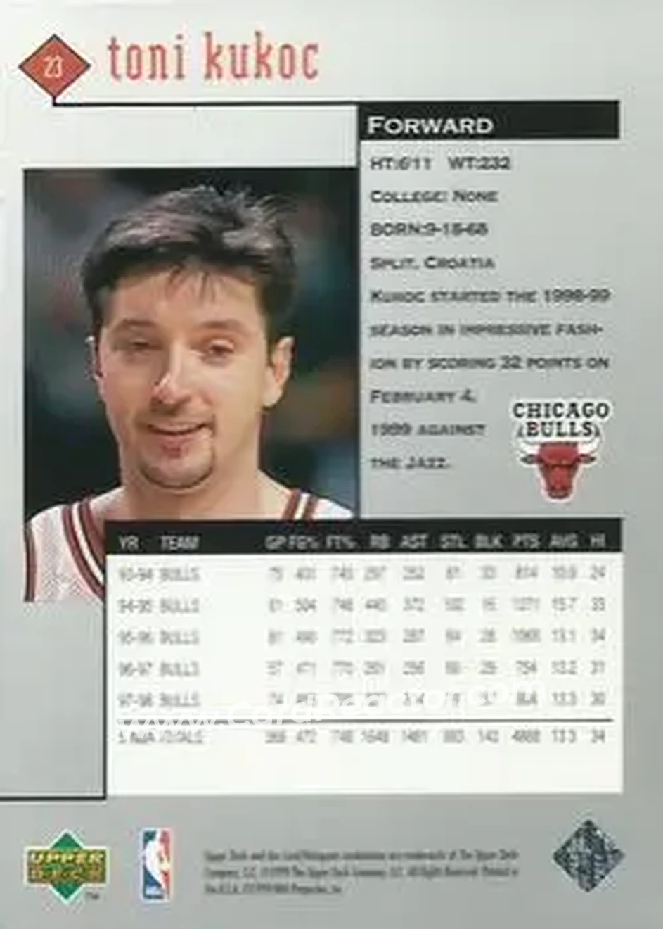 Back of Toni Kukoc