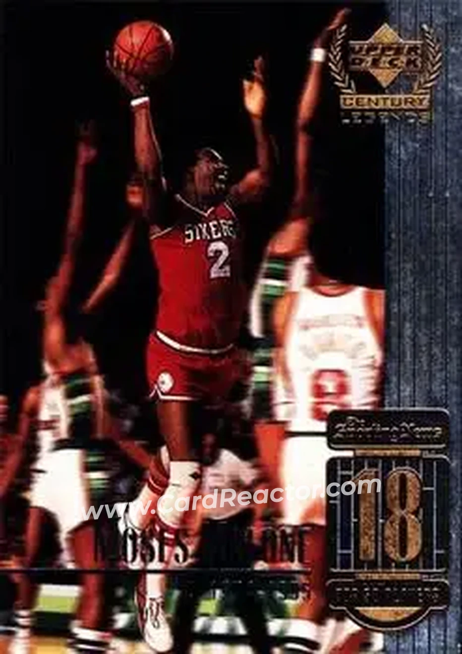 1998-99 Upper Deck Century Legends #18 - Moses Malone - Philadelphia 76ers