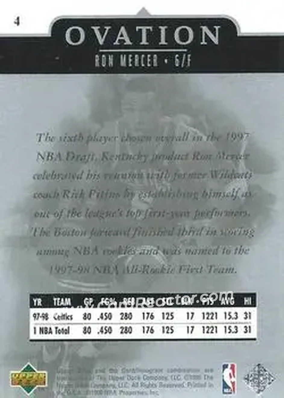 Back of Ron Mercer