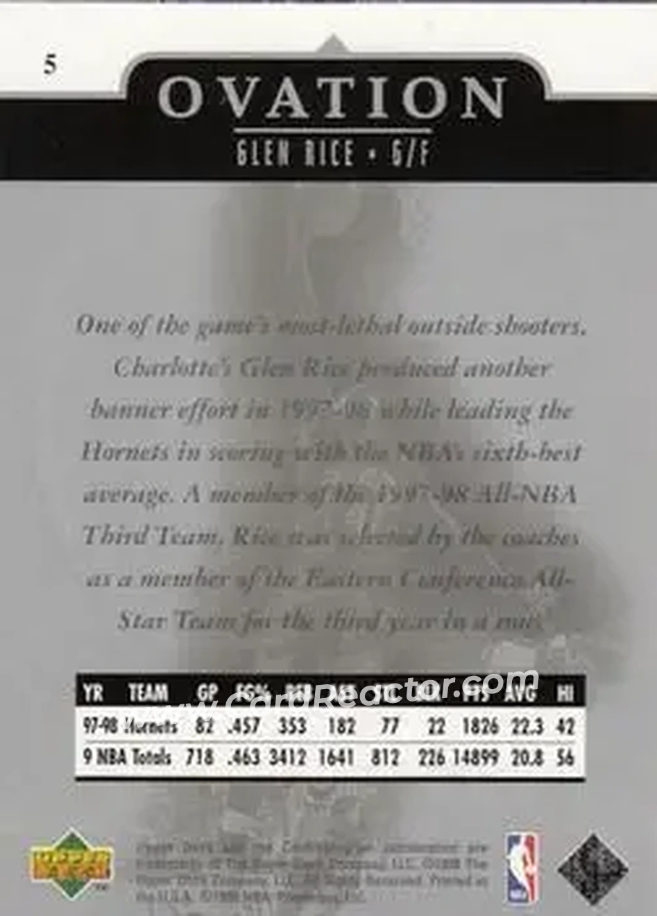 Back of Glen Rice