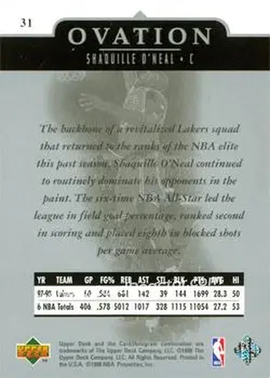 Back of Shaquille O'Neal